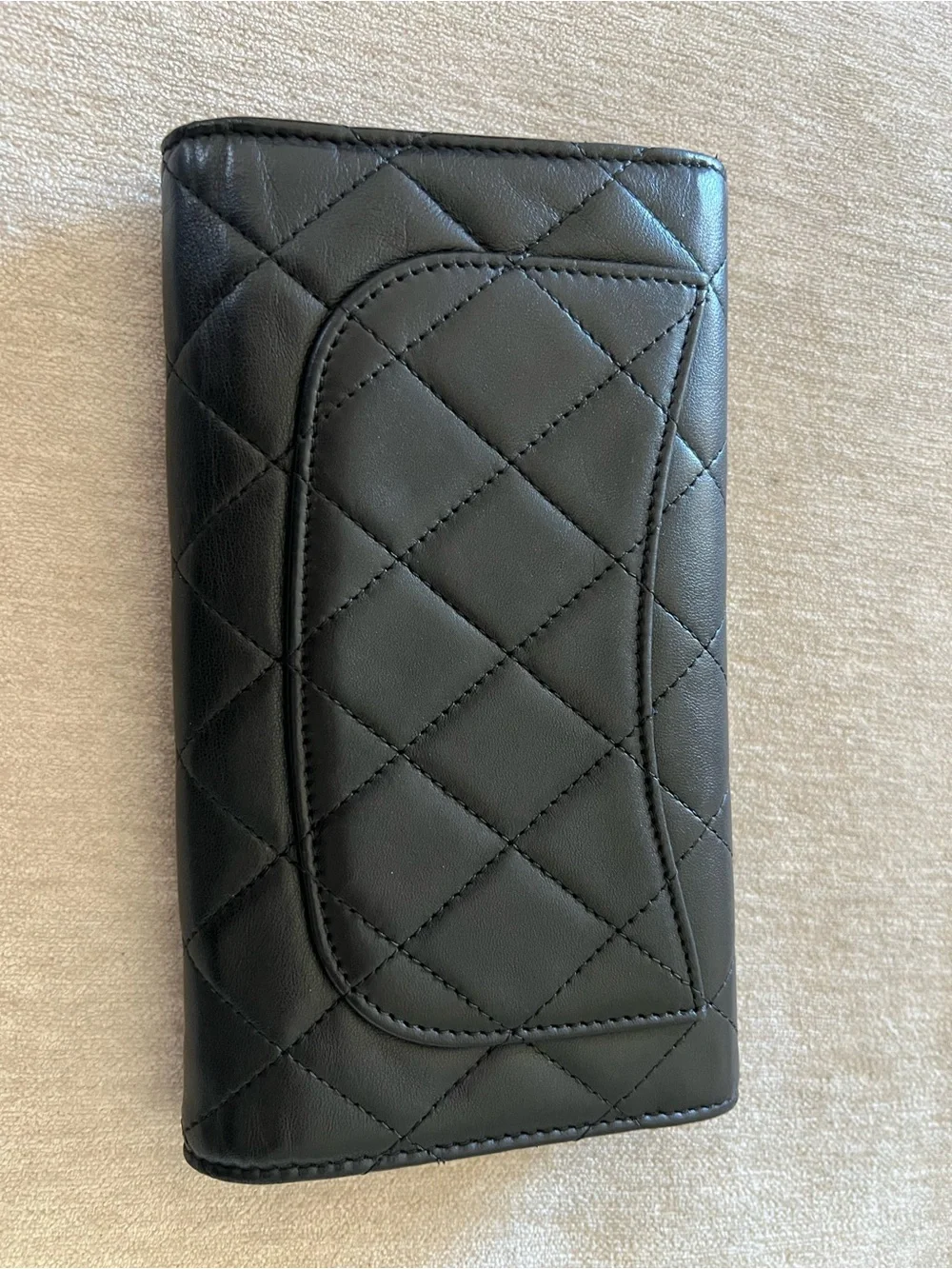 Chanel Classic Long Flap Wallet Lambskin Authentic Good Condition